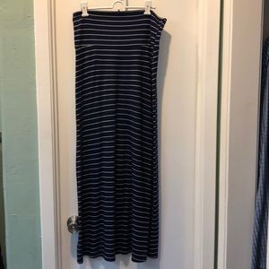 Navy and white long skirt